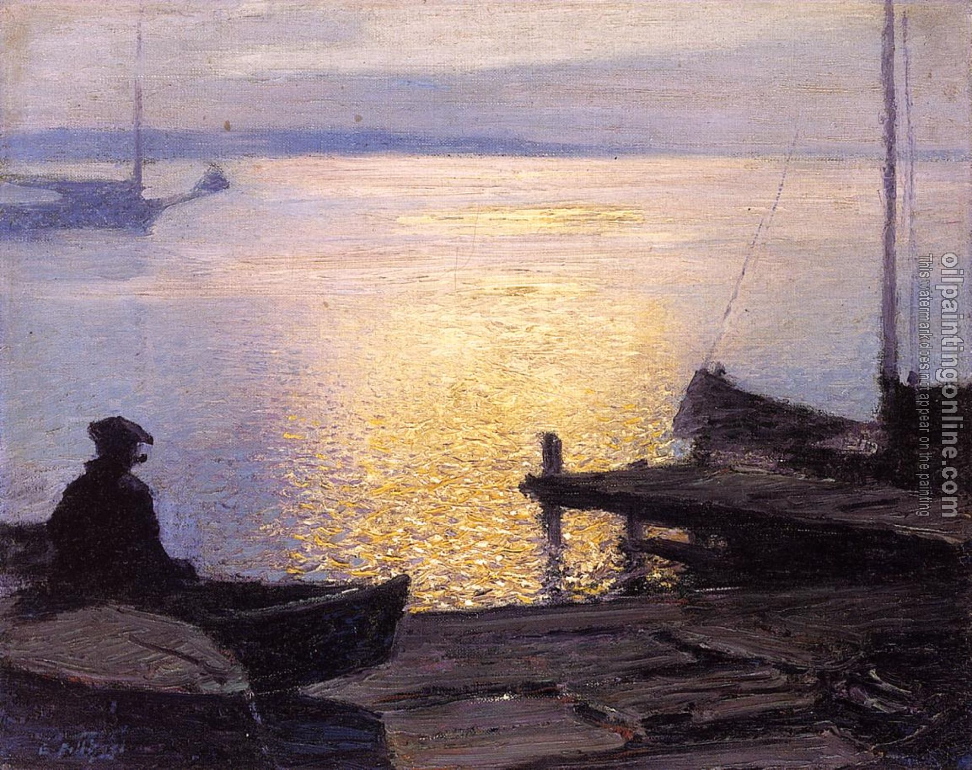 Potthast, Edward Henry - Along the Mystic River